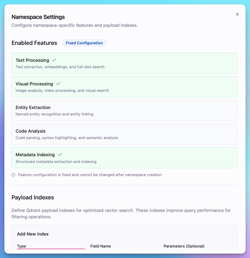 Namespace Settings